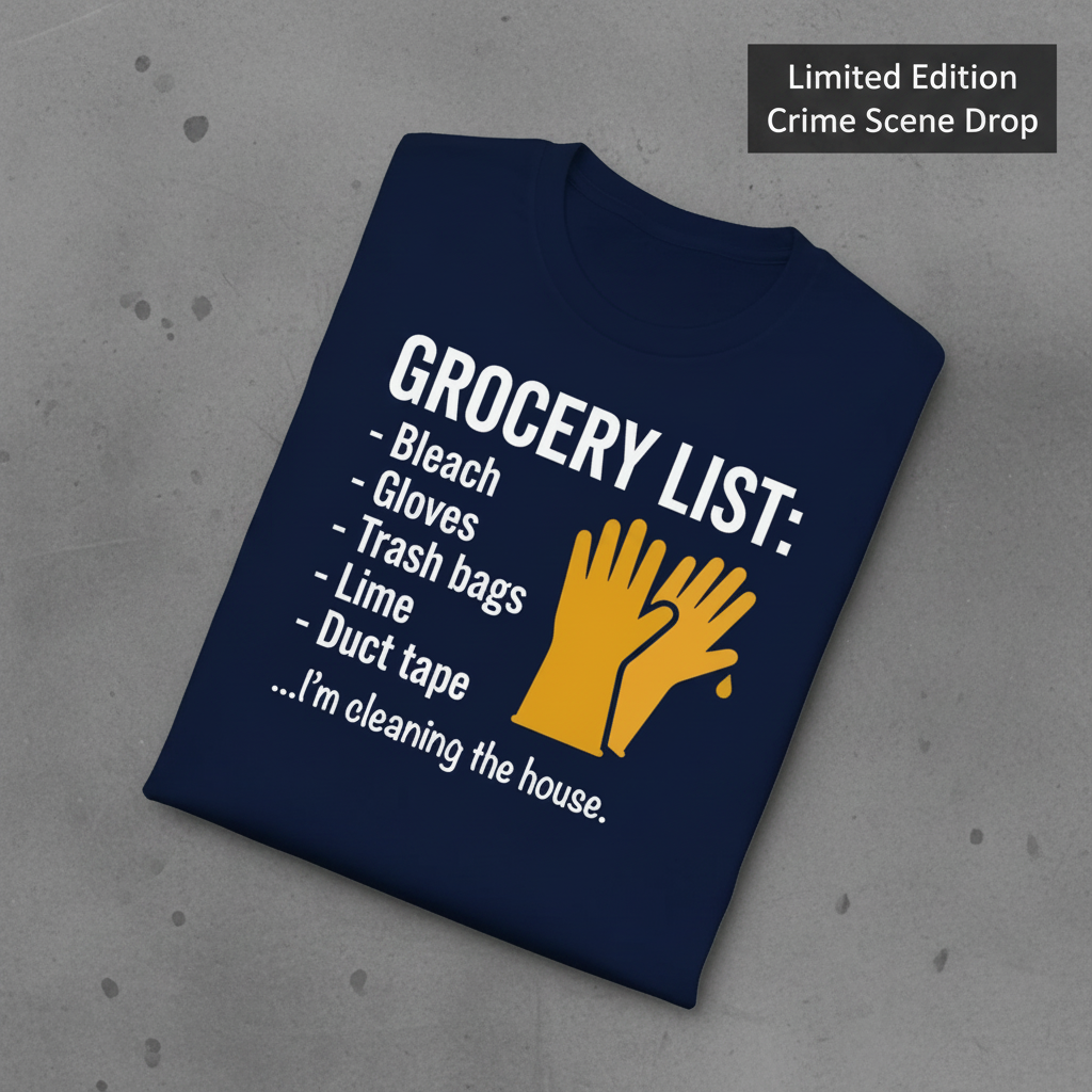 Grocery List Crime Humor T-Shirt_fold_tilt