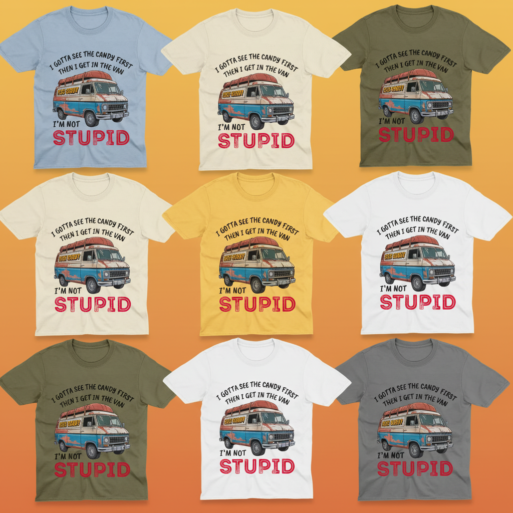 Not Stupid Candy Van T-Shirt_6color_grid