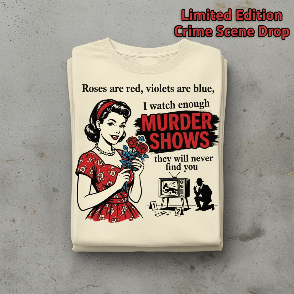 Murder Shows & Roses T-Shirt_stacked_flatlay