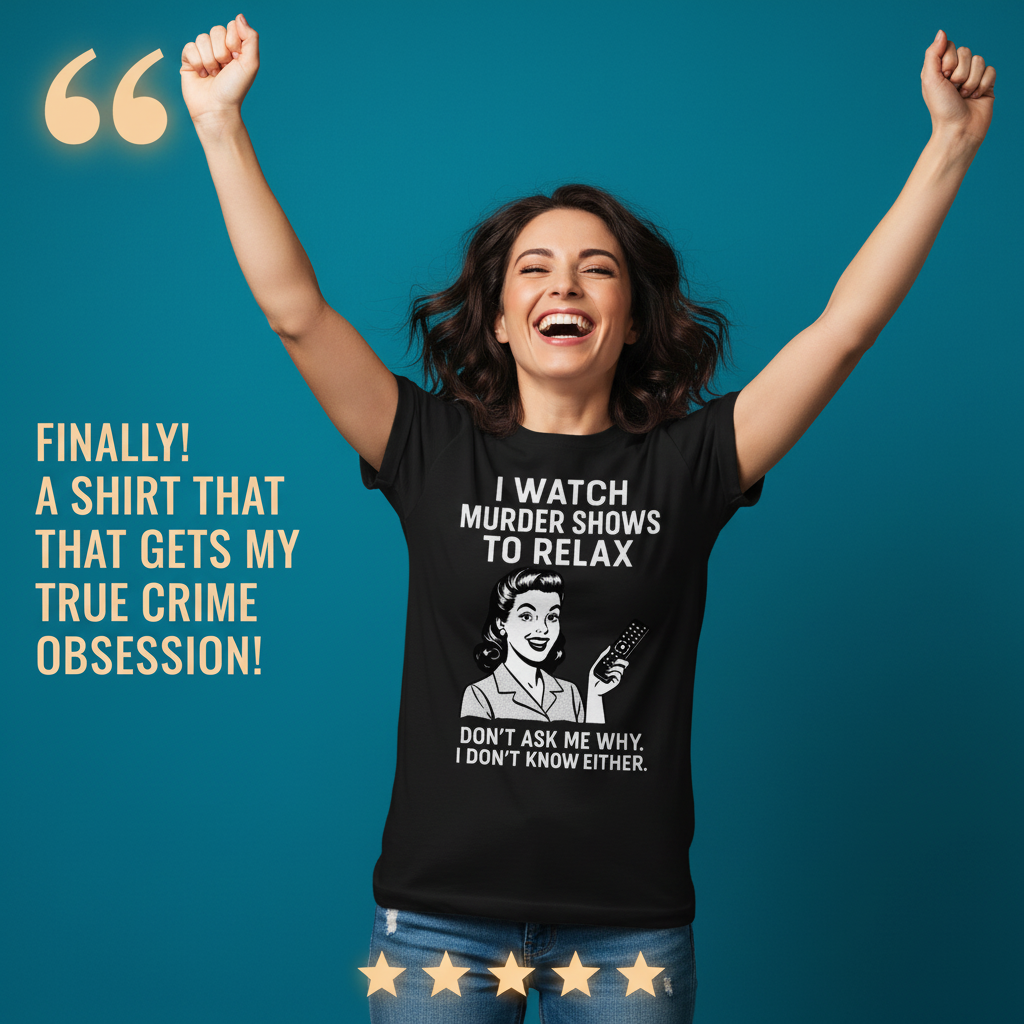 Murder Shows & Chill T-Shirt_model_testimonial