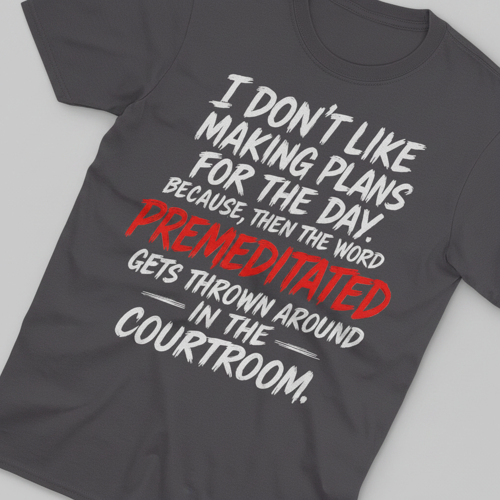 Premeditated Courtroom Humor T-Shirt_extreme_za