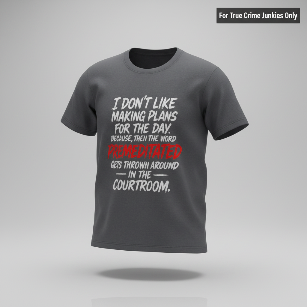 Premeditated Courtroom Humor T-Shirt_3d_float