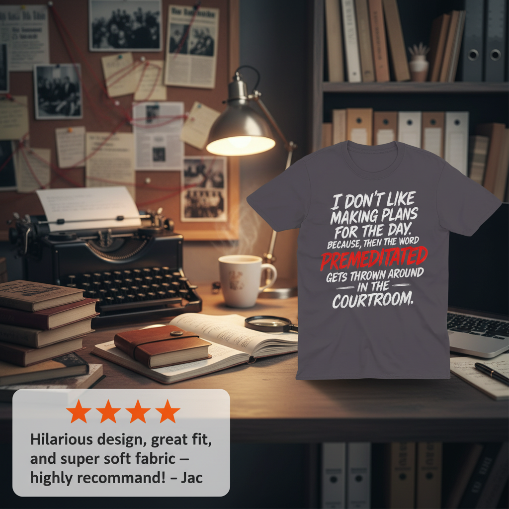 Premeditated Courtroom Humor T-Shirt_review_5star