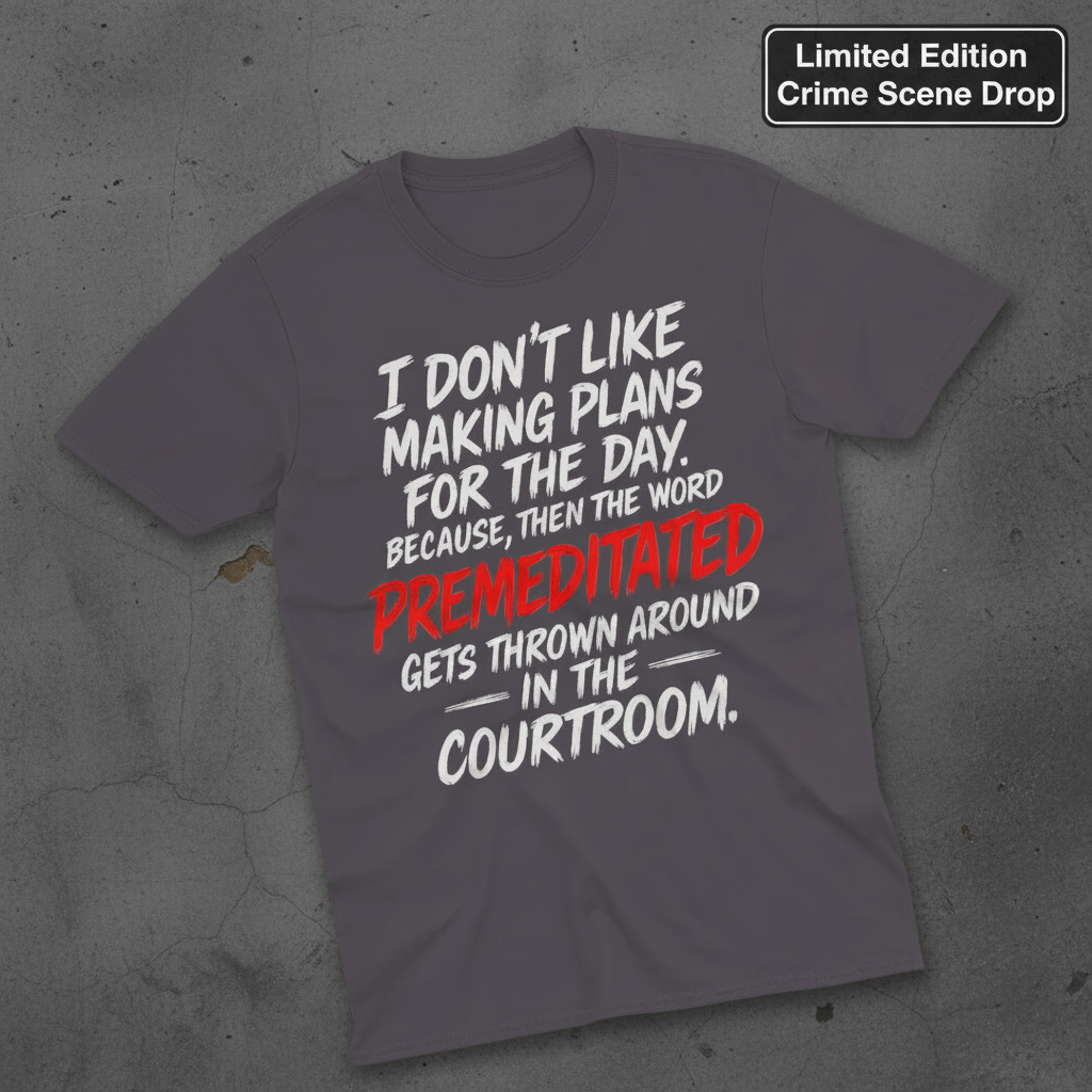 Premeditated Courtroom Humor T-Shirt_fold_tilt