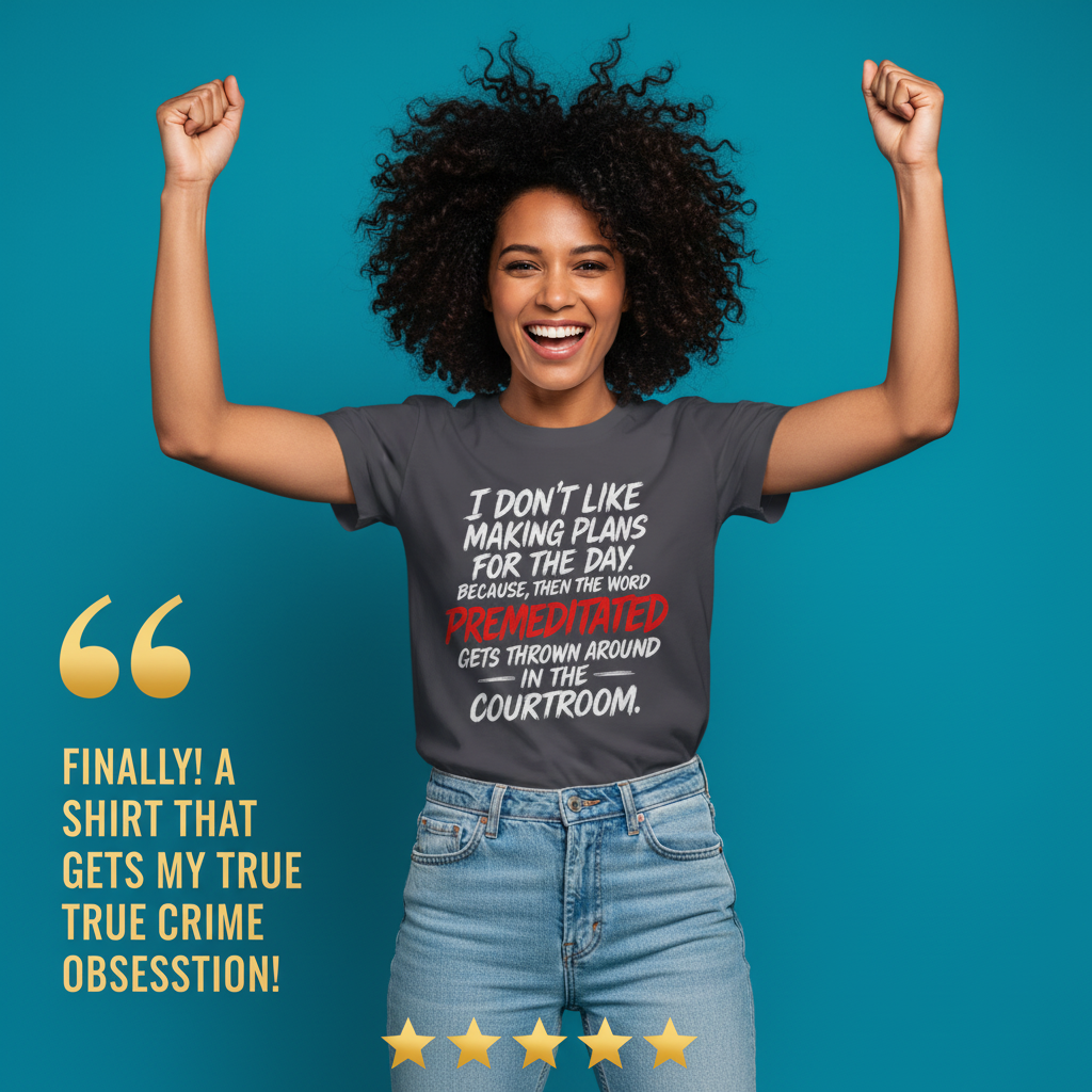 Premeditated Courtroom Humor T-Shirt_model_testimonial