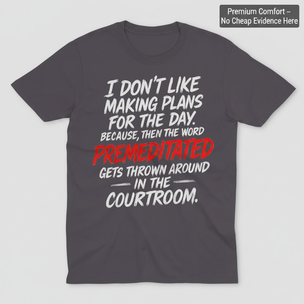 Premeditated Courtroom Humor T-Shirt_clean