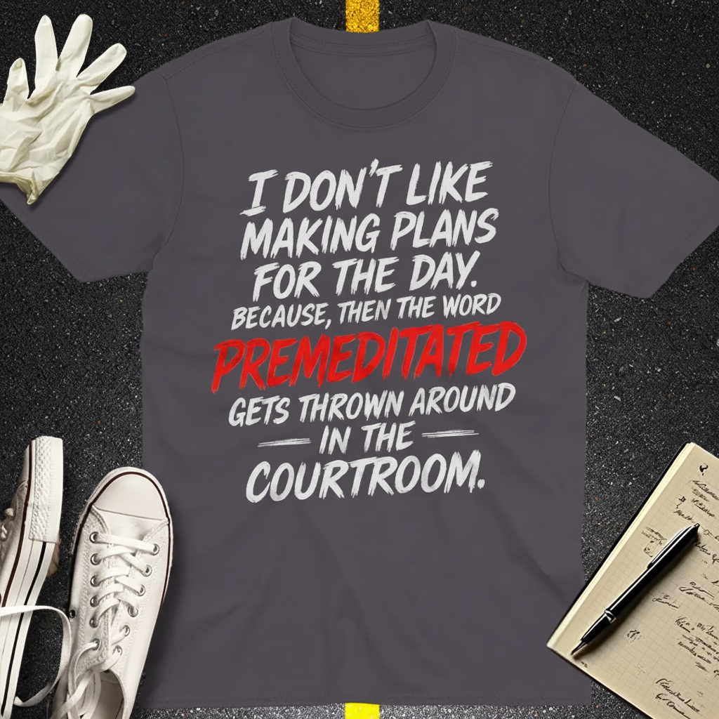 Premeditated Courtroom Humor T-Shirt_dual_lifestyle