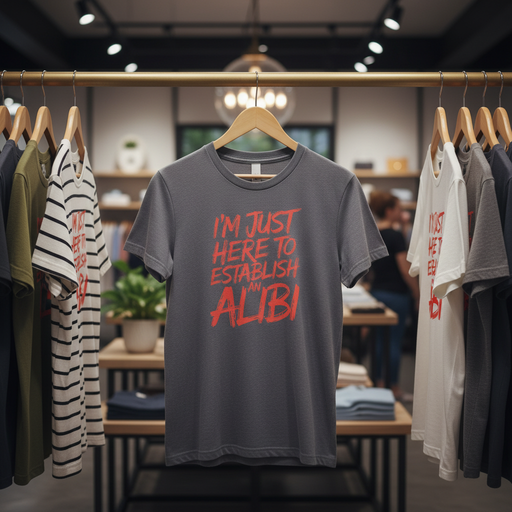 Establish an Alibi T-Shirt_boutique_rack