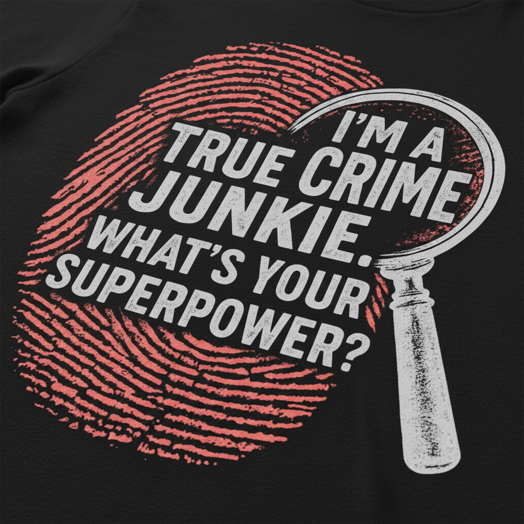 True Crime Junkie Superpower T-Shirt__detail