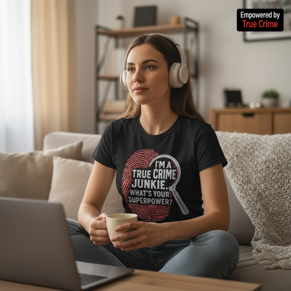 True Crime Junkie Superpower T-Shirt__use
