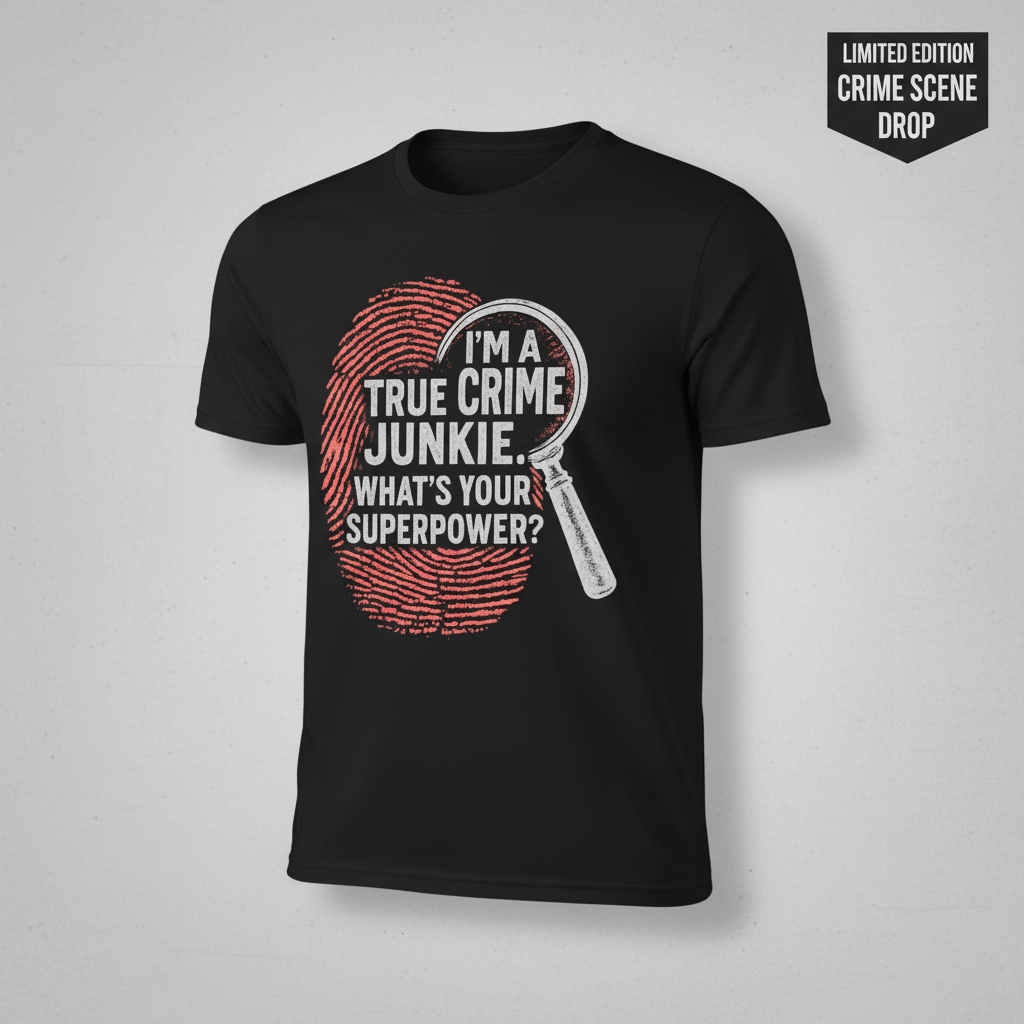 True Crime Junkie Superpower T-Shirt__space