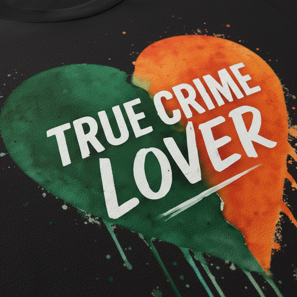 True Crime Lover Heart T-Shirt__detail