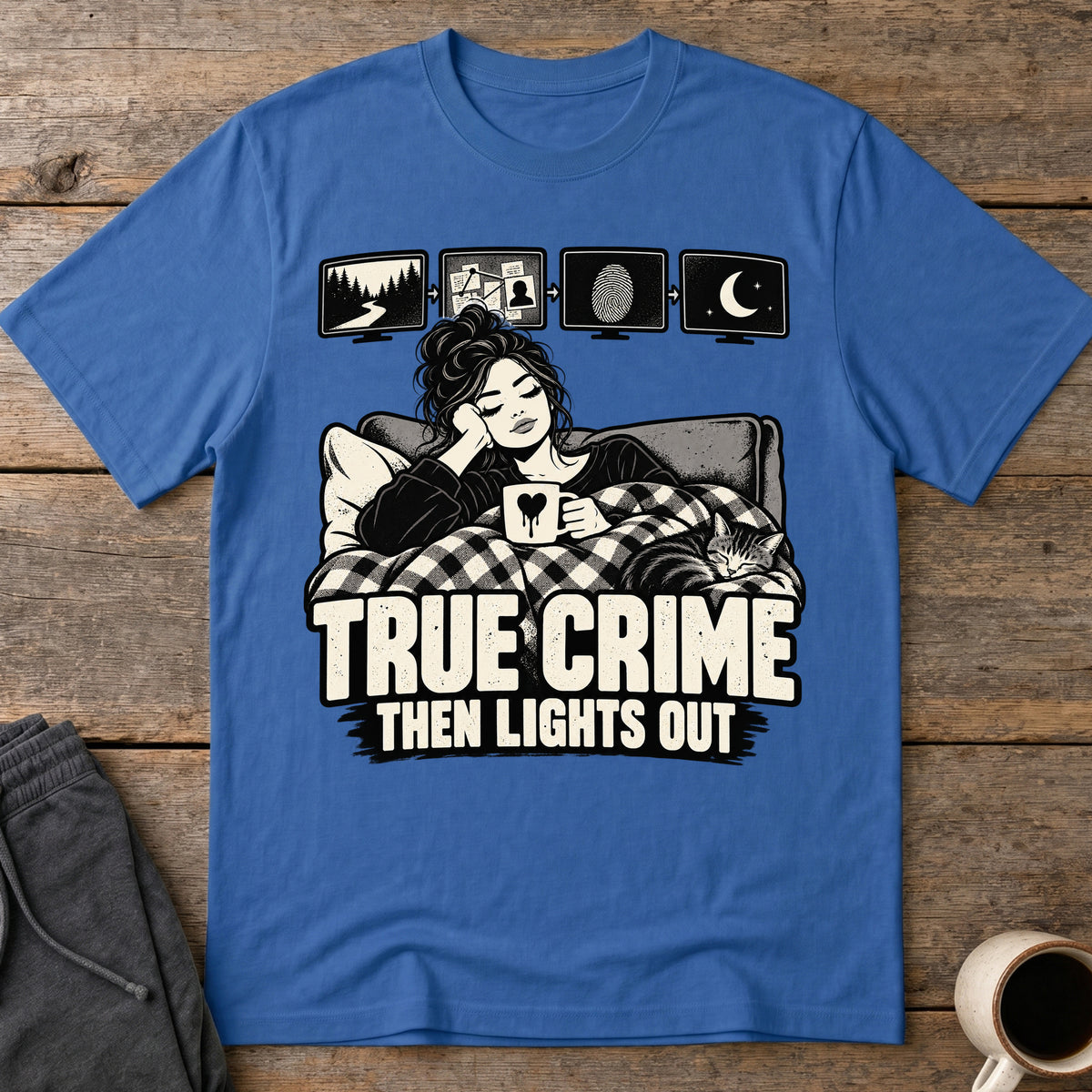 Bedtime True Crime T-Shirt — Royal