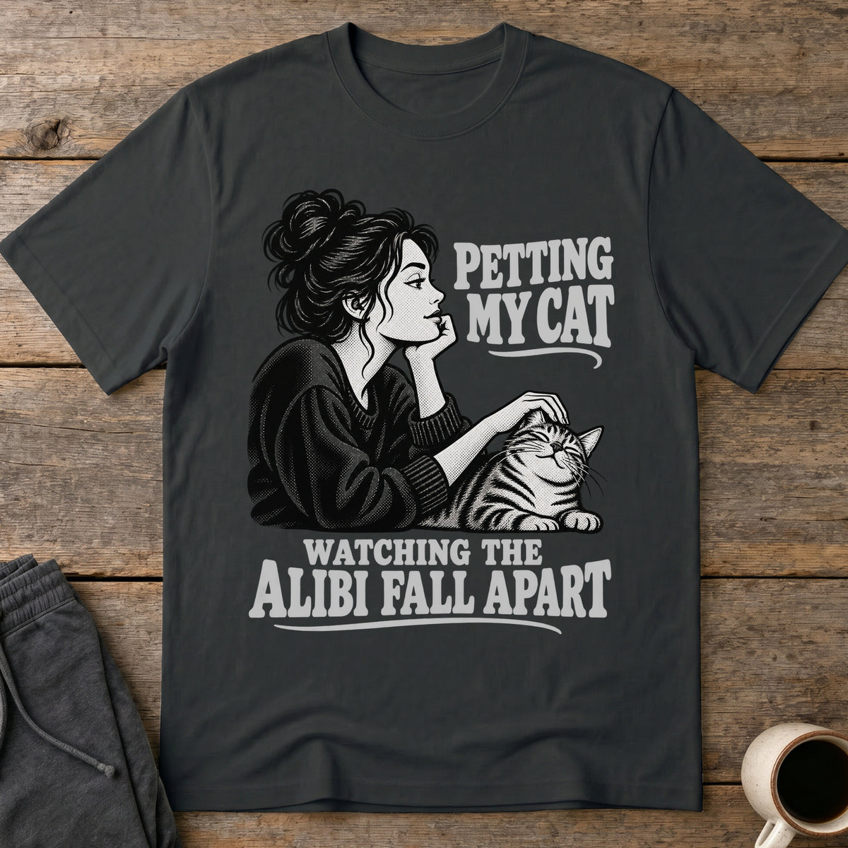 Cat and Alibi T-Shirt — Black