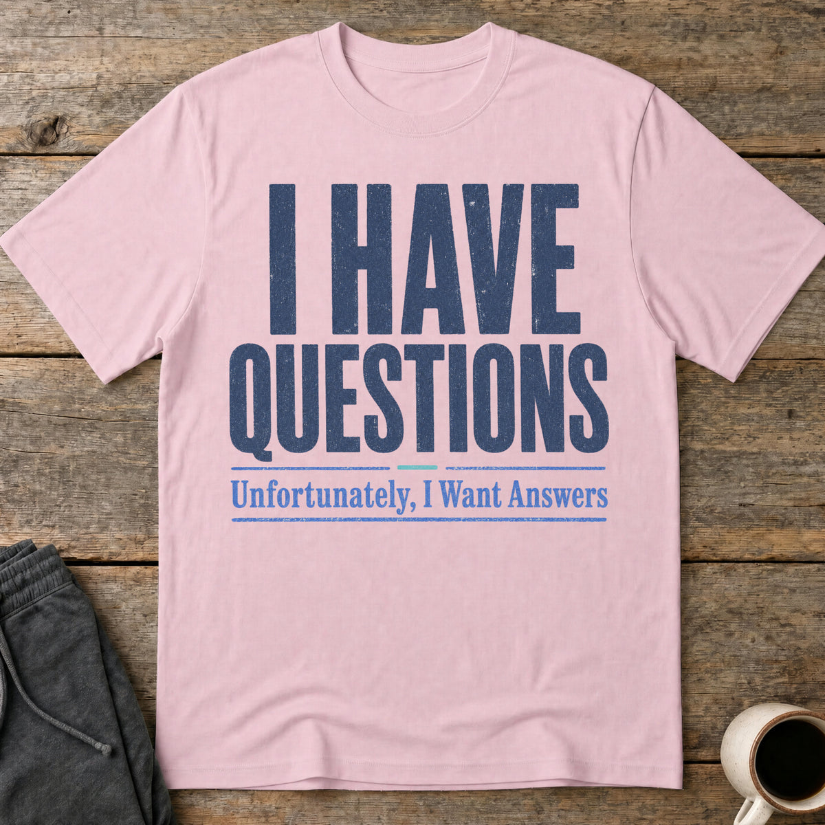 Lingering Questions T-Shirt — Light Pink