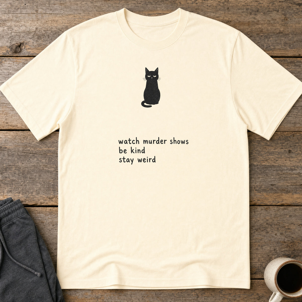 Kind Weird Cat T-Shirt — Natural