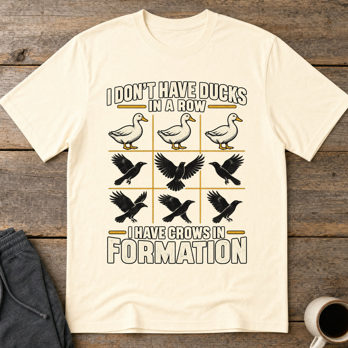 Crows In Formation T-Shirt — Natural