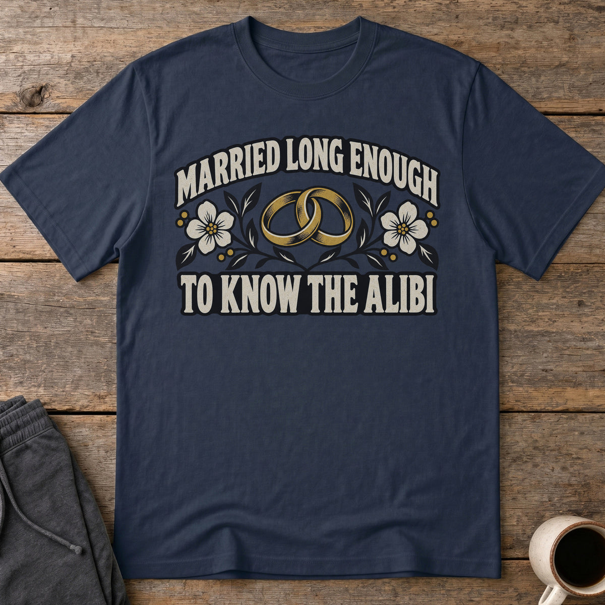 Married Alibi T-Shirt — Navy