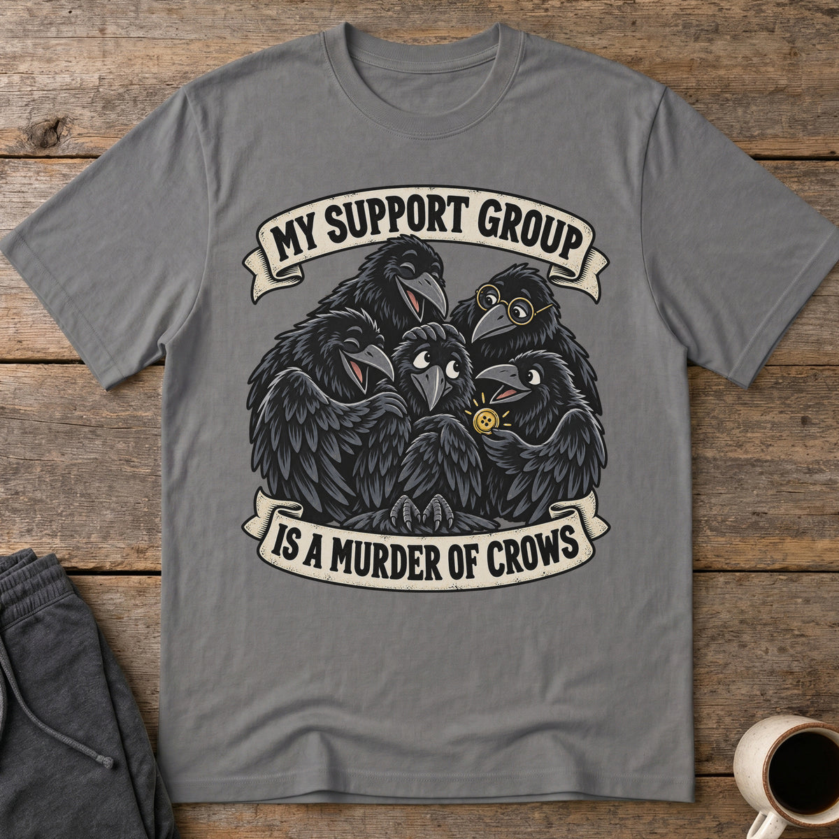 Support Flock T-Shirt — Charcoal