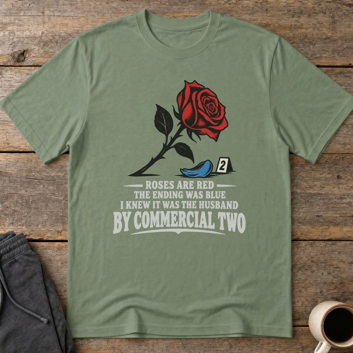 Husband by Two T-Shirt — Military Green
