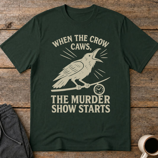 Crow O'Clock T-Shirt — Forest Green
