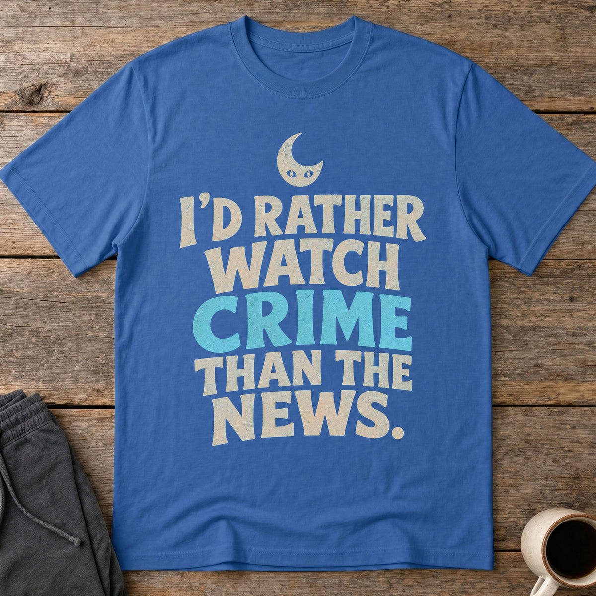Crime Over News T-Shirt — Royal