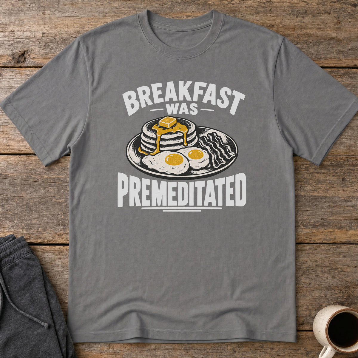 Premeditated Breakfast T-Shirt — Charcoal