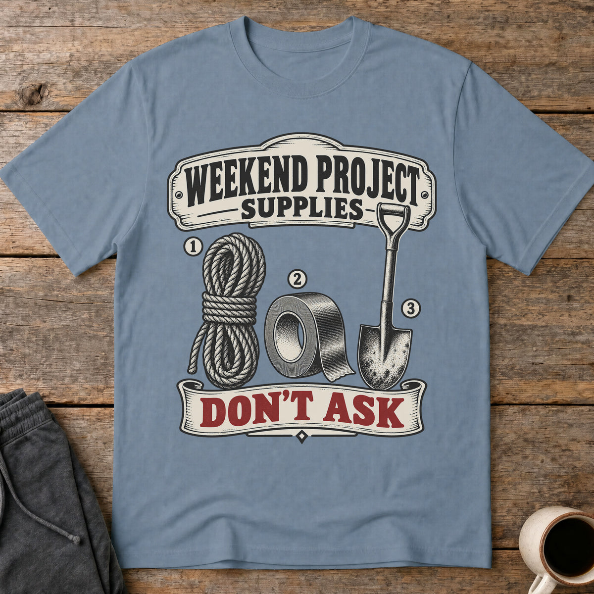 Weekend Project T-Shirt — Stone Blue