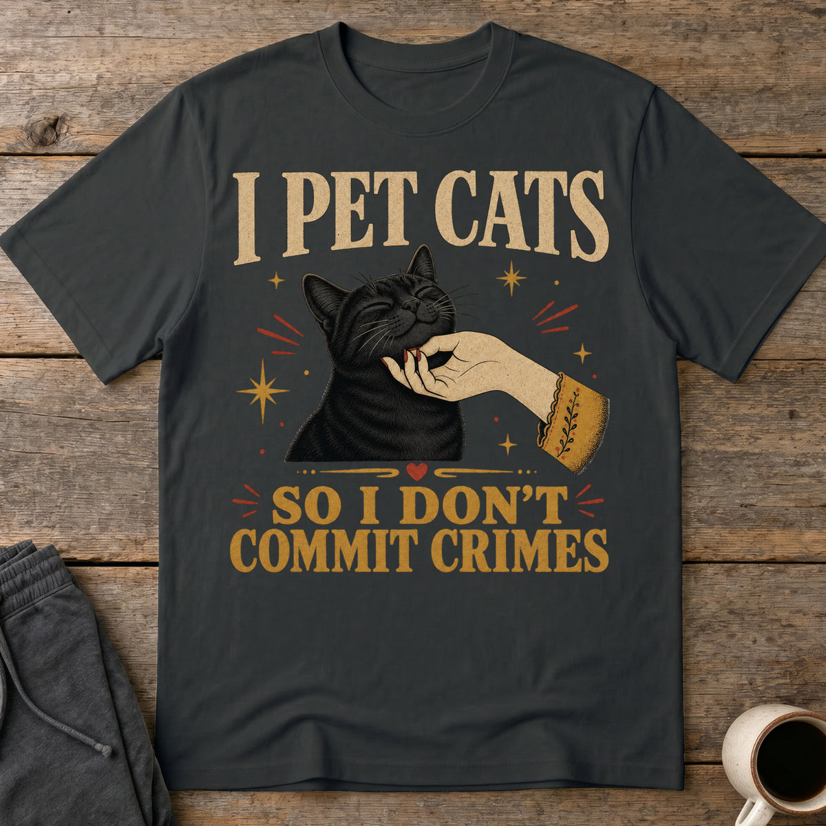 Cats Over Crime T-Shirt — Black