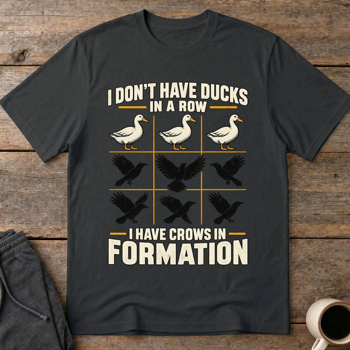 Crows In Formation T-Shirt — Black