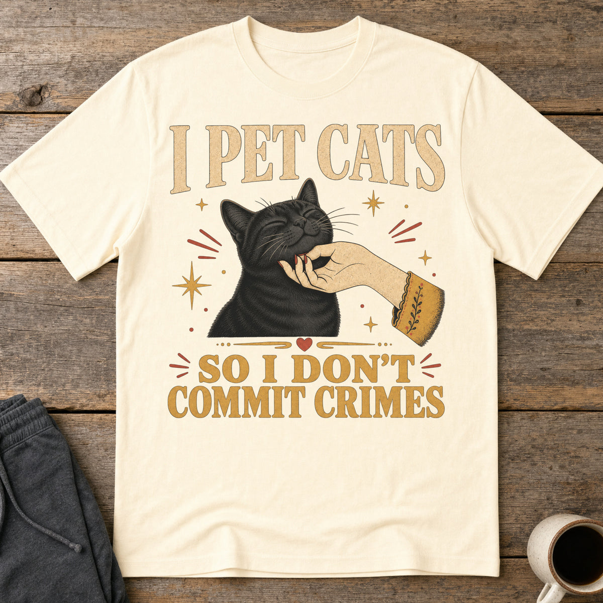 Cats Over Crime T-Shirt — Natural