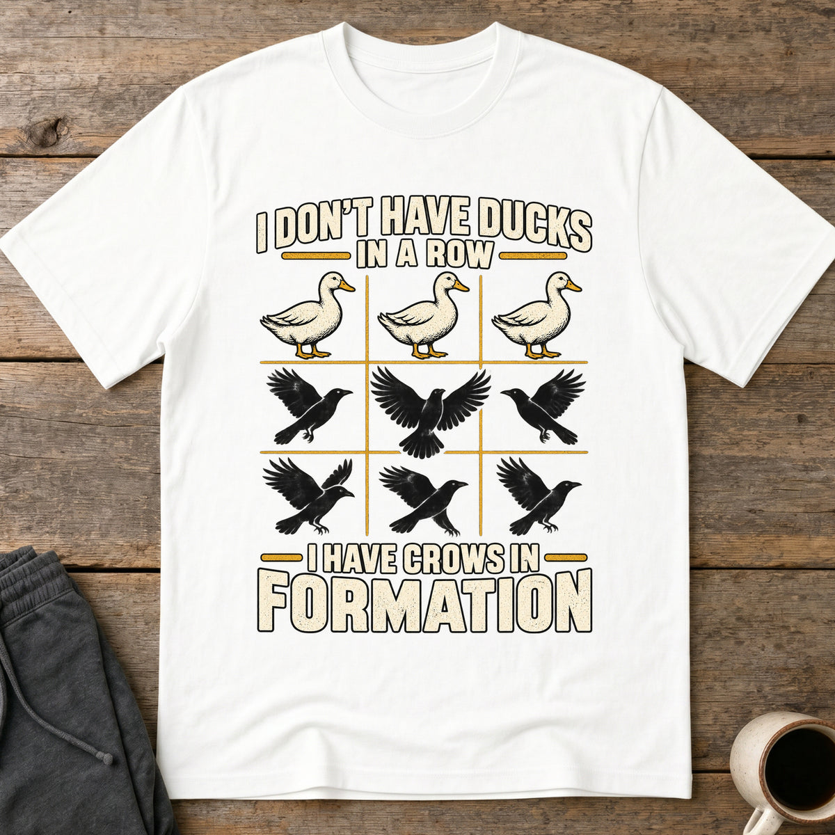 Crows In Formation T-Shirt — White