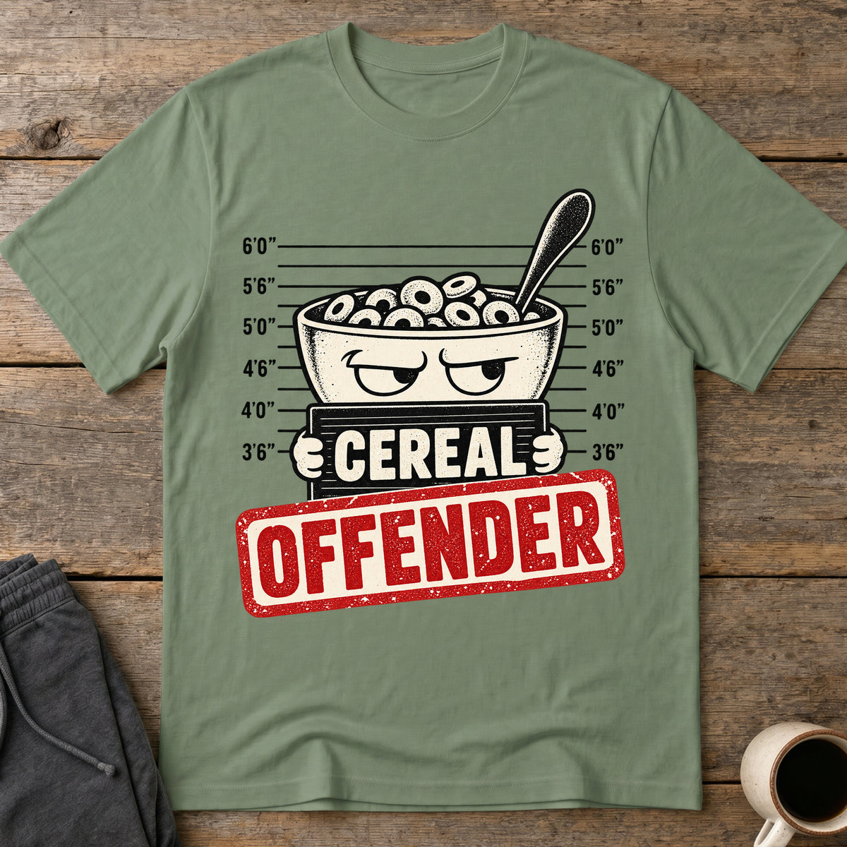 Cereal Offender T-Shirt — Military Green