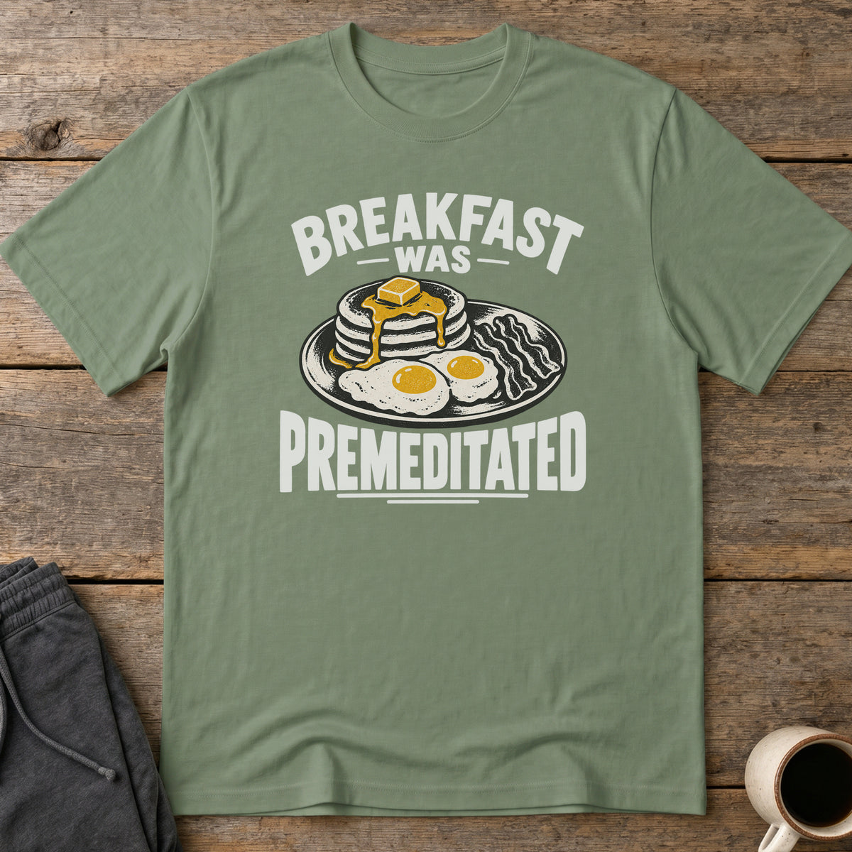 Premeditated Breakfast T-Shirt — Military Green
