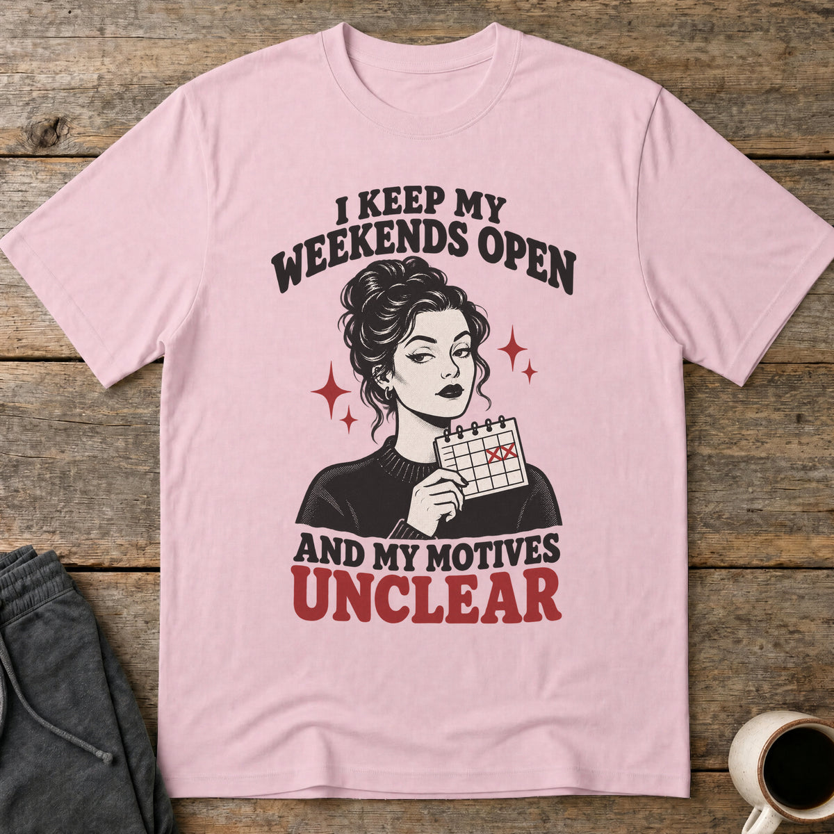 Weekend Motives T-Shirt — Light Pink