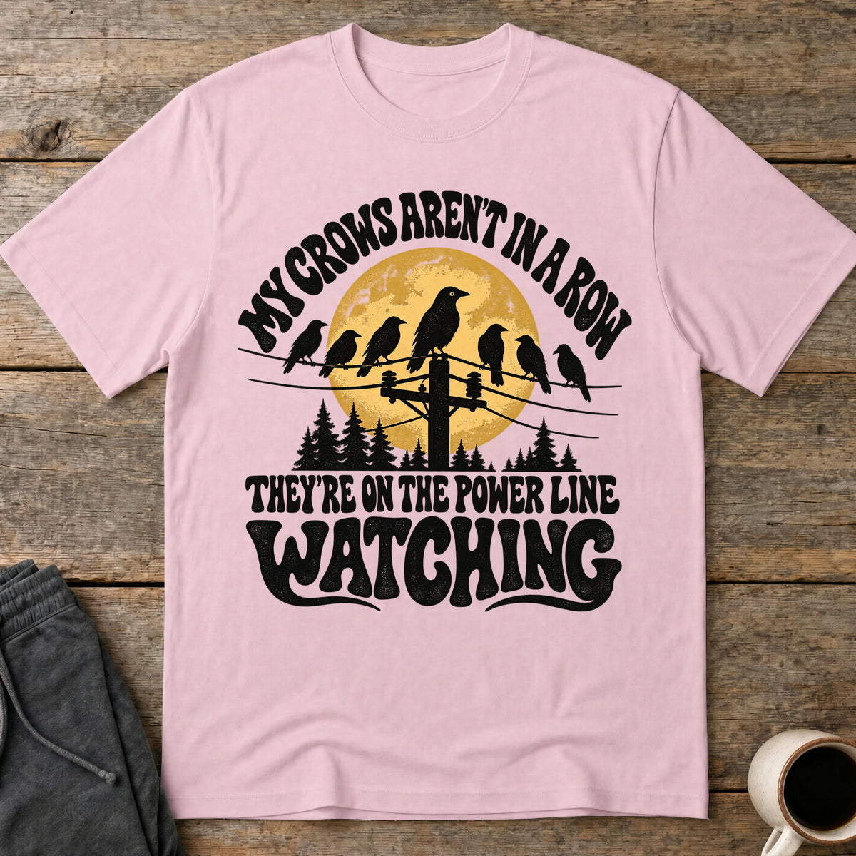 Powerline Watchers T-Shirt — Light Pink