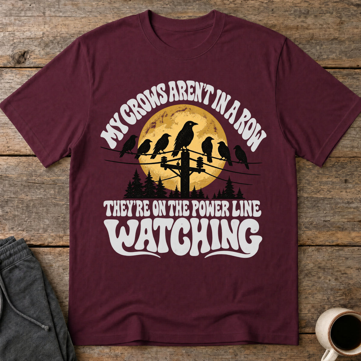 Powerline Watchers T-Shirt — Maroon