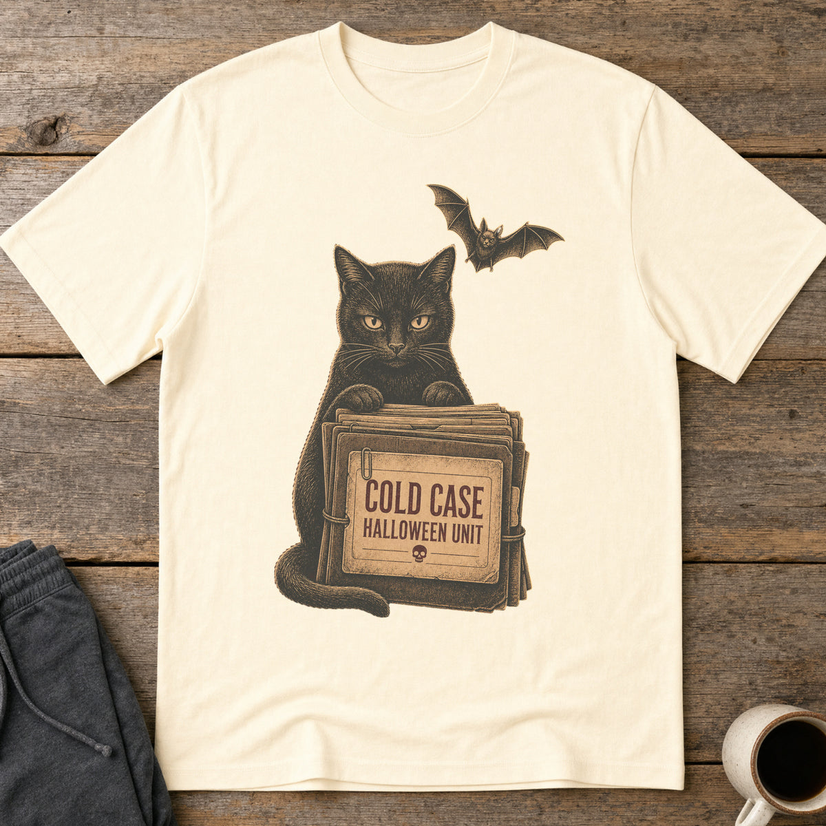 Cold Case Cat T-Shirt — Natural