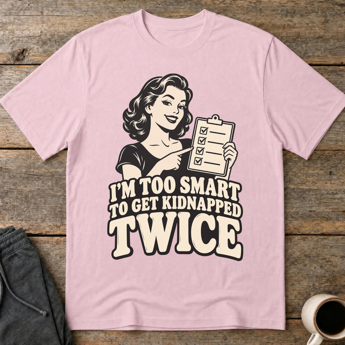 Too Smart T-Shirt — Light Pink