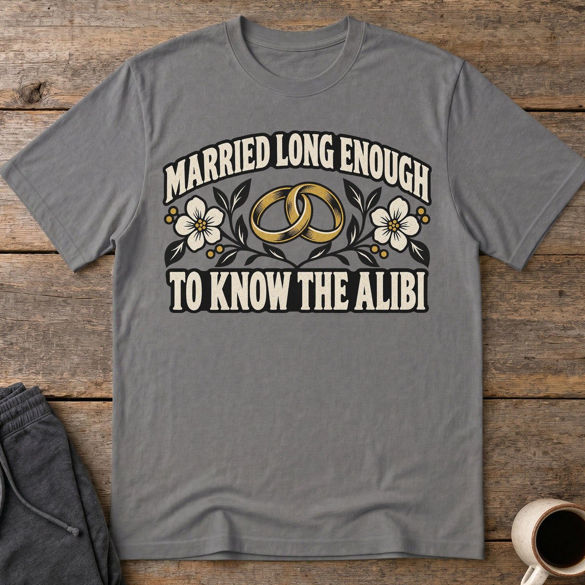 Married Alibi T-Shirt — Charcoal