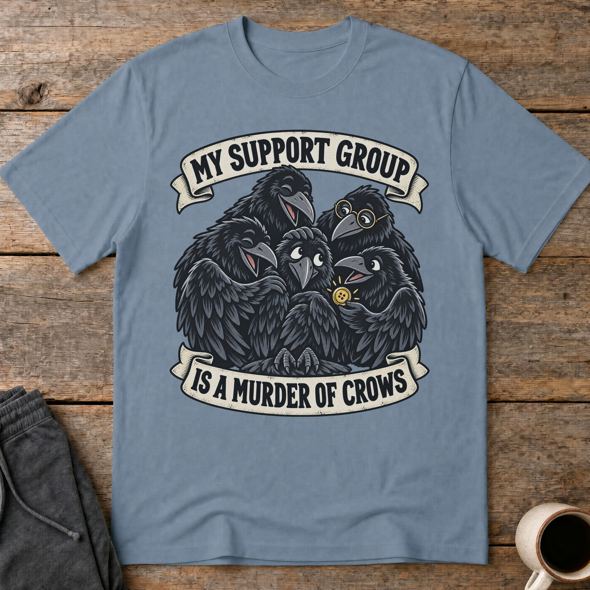 Support Flock T-Shirt — Stone Blue