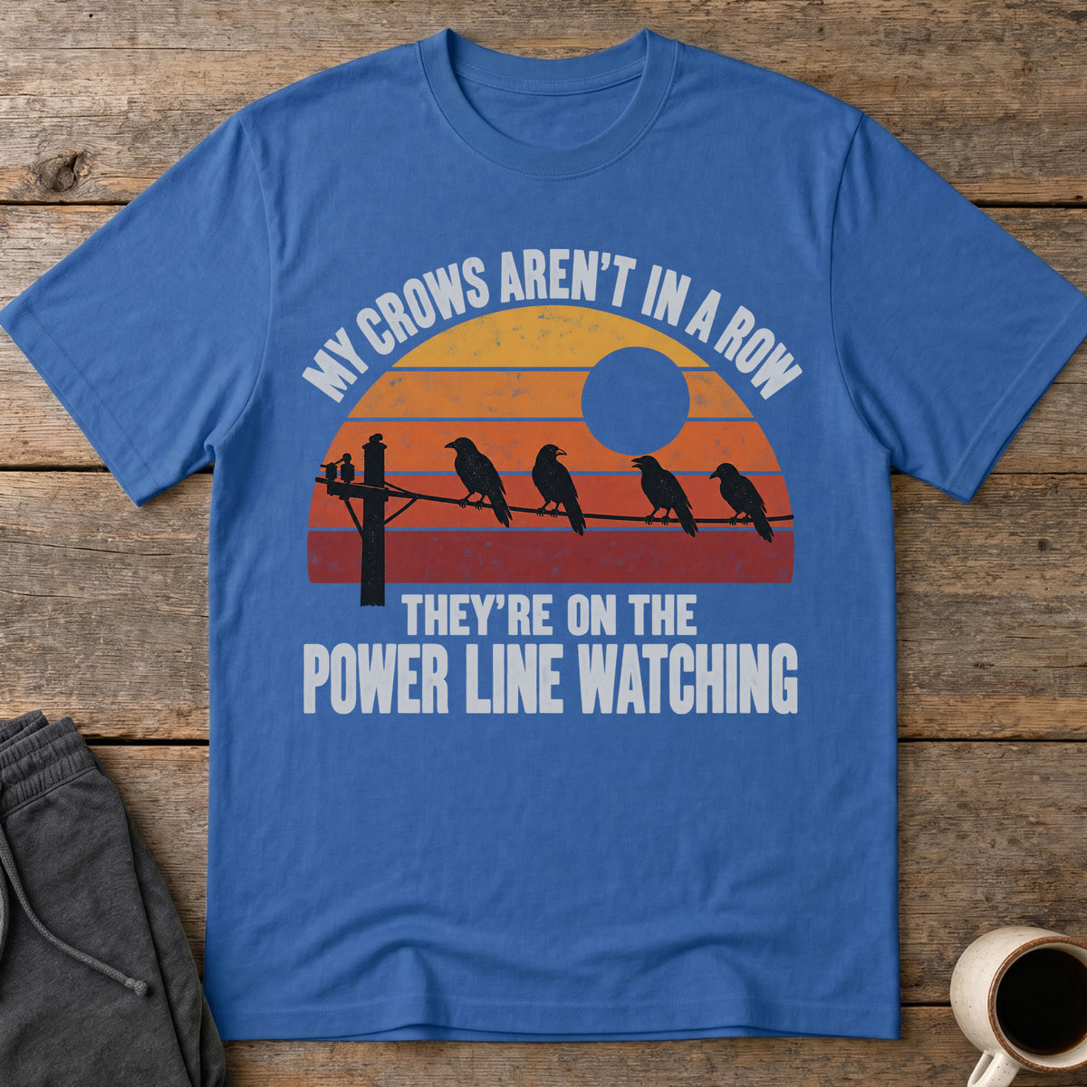 Power Line Flock T-Shirt — Royal