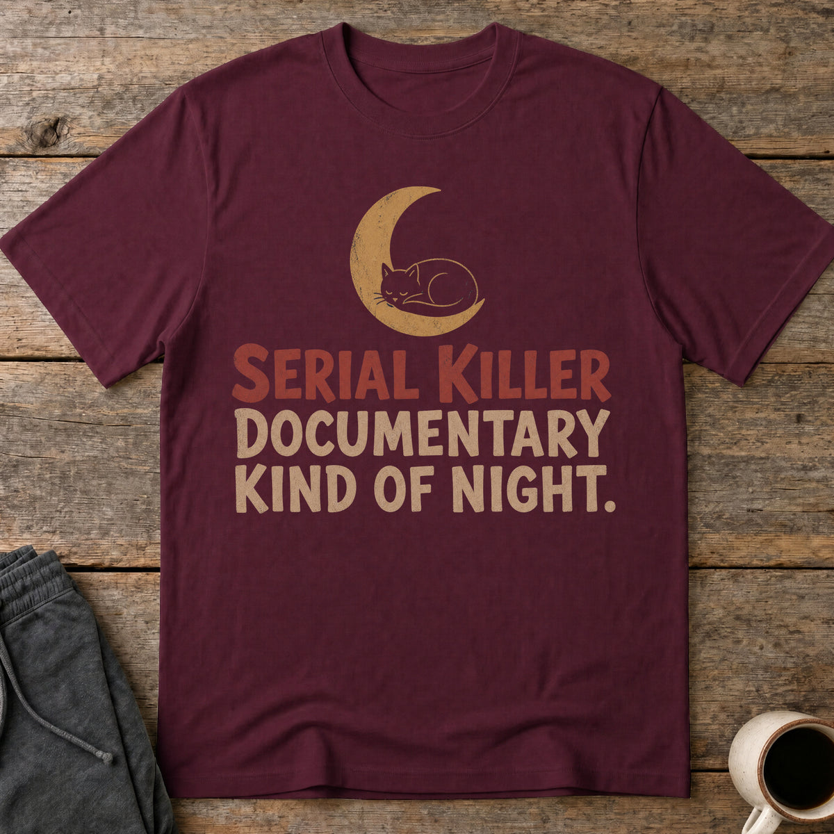 Cozy Doc Night T-Shirt — Maroon