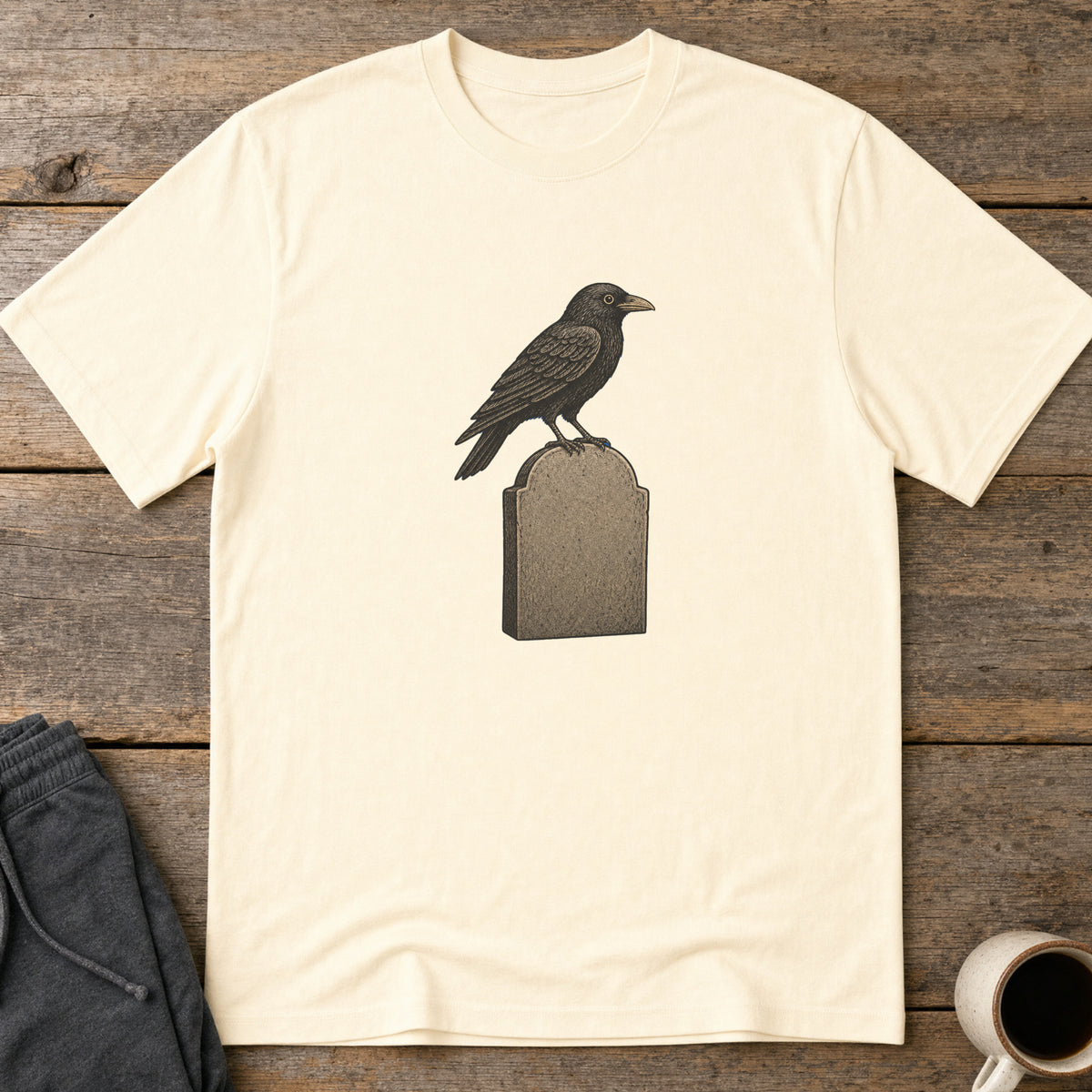 Graveyard Raven T-Shirt — Natural