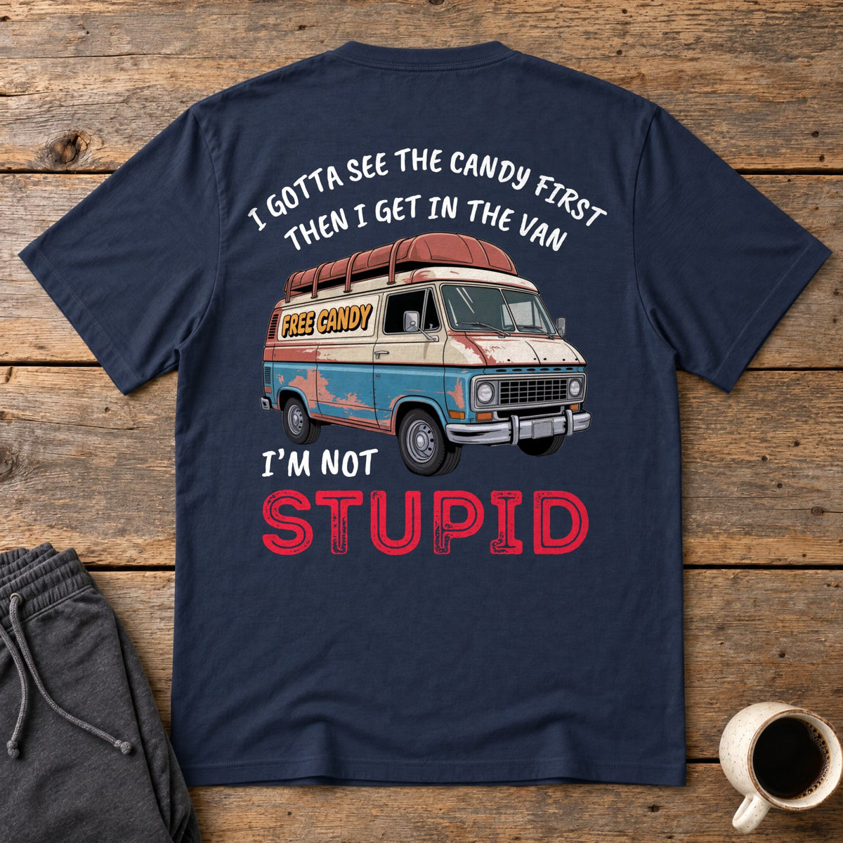Not Stupid Candy Van Back Print Tee - Navy
