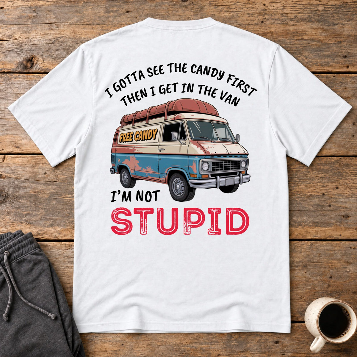 Not Stupid Candy Van Back Print Tee - White