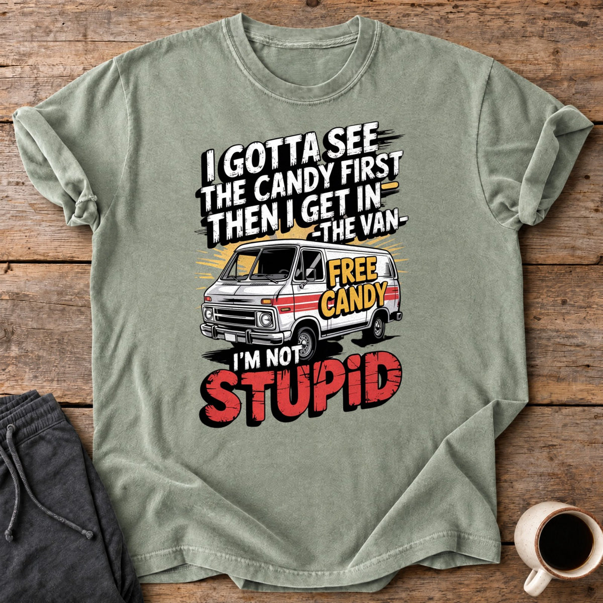 Not Stupid Candy Van Premium Tee - Bay