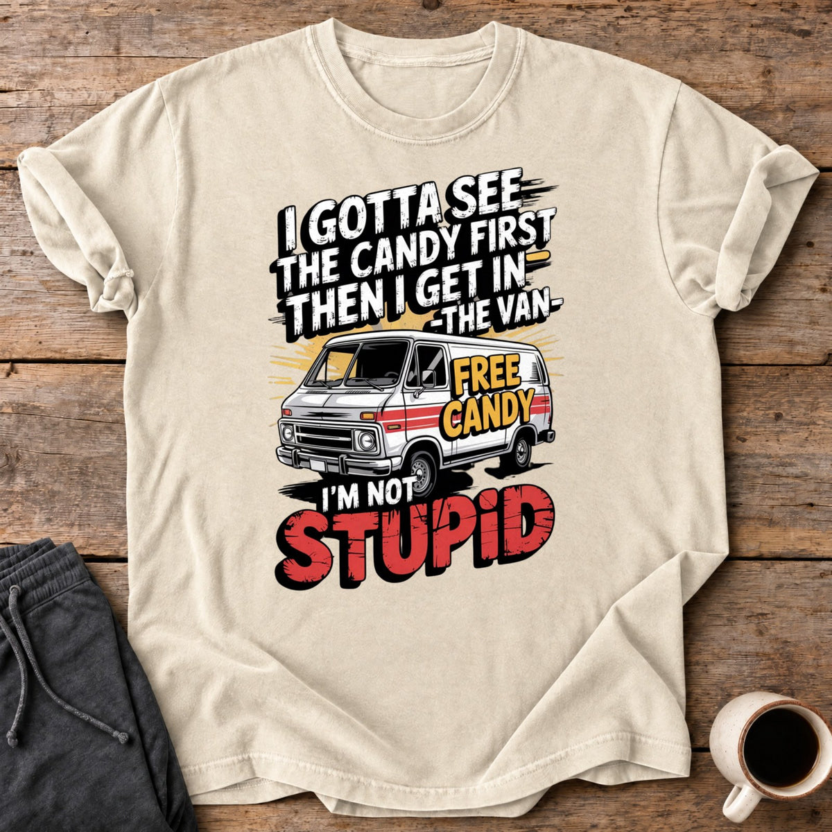 Not Stupid Candy Van Premium Tee - Ivory