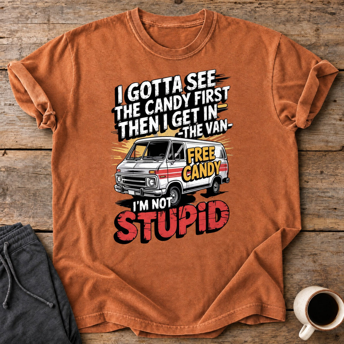 Not Stupid Candy Van Premium Tee - Yam