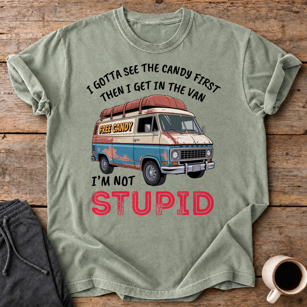 Not Stupid Candy Van Premium Tee - Bay